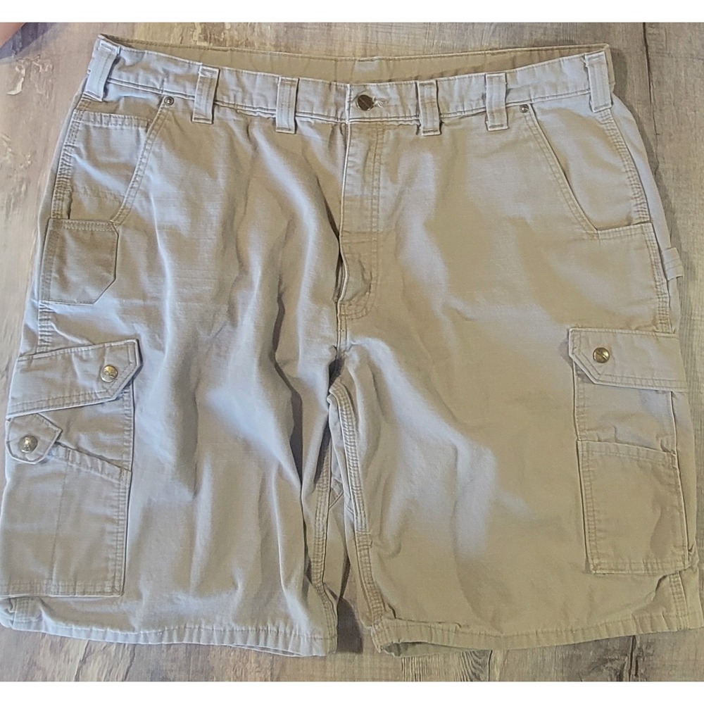 Carhartt Men's‎ 44 Relaxed Fit Ripstop Cargo Work Shorts B357-DES Desert Cotton